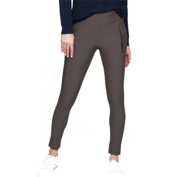 Athleta Espresso Brown Stellar Zip Pant| Legging Sz Small - Picture 1 of 9